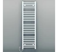 MYHOMEWARE 400 x 1200 mm Straight White Electric Pre-Filled Towel Rail Radiator For Designer Bathroom Standard Element