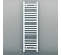 Myhomeware 400 X 1200 mm Straight White Electric Pre-Filled Towel Rail Radiator For Designer Bathroom Standard Element