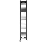 Myhomeware 400 X 1700 mm Black Electric Bathroom Heated Towel Rail Thermostatic Warmer Radiator Precise Control Terma Moa Element