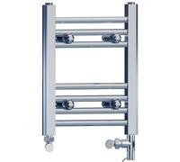 Myhomeware 400 X 400 mm Chrome Dual Fuel Electric Radiator Bathroom Towel Rail Radiator With Standard Electric Element
