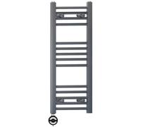 Myhomeware 400 X 800 mm Anthracite Grey Electric Bathroom Heated Towel Rail Thermostatic Warmer Radiator Precise Control Terma Moa Element