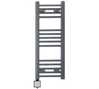 Myhomeware 400 X 800 mm Anthracite Grey Electric Bathroom Heated Towel Rail Thermostatic Warmer Radiator Digital Controller Ktx3 Timer
