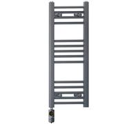 Myhomeware 400 X 800 mm Anthracite Grey Electric Bathroom Towel Rail Radiator Heater With Af Thermostatic Electric Element Pre-Filled