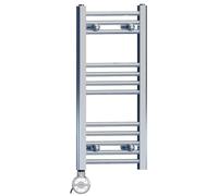 Myhomeware 400mm Wide Chrome Electric Bathroom Heated Towel Rail Thermostatic Warmer Radiator Precise Control (400 x 700 mm (BTU: 672))