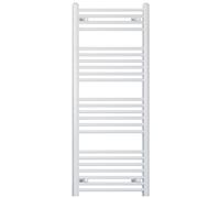Myhomeware 400mm Wide Straight White Heated Bathroom Towel Rail Radiator For Central Heating UK (400 x 1200 mm (h))