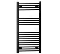 Myhomeware 400mm X 1000mm Straight Black Heated Bathroom Towel Rail Radiator For Central Heating Uk 19mm Tube