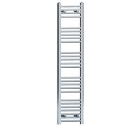MYHOMEWARE 400mm x 1400mm Chrome Heated Bathroom Towel Rail Radiator For Central Heating Elegant Designer UK