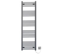 Myhomeware 400mm X 1600mm Anthracite Grey Flat Electric Pre-Filled Heated Towel Rail Radiator For Bathroom Designer Standard Element