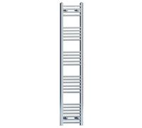MYHOMEWARE 400mm x 1600mm Chrome Straight Heated Bathroom Towel Rail Radiator For Central Heating Elegant Designer UK