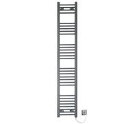 MYHOMEWARE 400mm x 1700mm Anthracite Grey Flat Electric Pre-Filled Heated Towel Rail Radiator For Bathroom Designer Standard Element