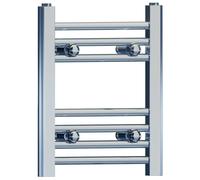 MYHOMEWARE 400mm x 400mm Chrome Heated Bathroom Towel Rail Radiator For Central Heating Elegant Designer UK