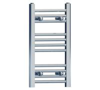 MYHOMEWARE 400mm x 600mm Chrome Heated Bathroom Towel Rail Radiator For Central Heating Elegant Designer UK