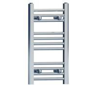 MYHOMEWARE 400mm x 600mm Chrome Heated Bathroom Towel Rail Radiator For Central Heating Elegant Designer UK