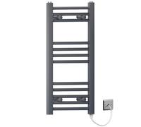 Myhomeware 400mm X 700mm Anthracite Grey Flat Electric Pre-Filled Heated Towel Rail Radiator For Bathroom Designer Standard Element
