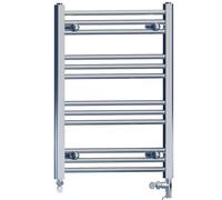Myhomeware 400mm X 700mm Chrome Flat Dual Fuel Towel Rail Radiator For Designer Bathroom Standard Element Stock Clearance