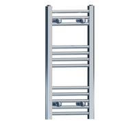 MYHOMEWARE 400mm x 700mm Chrome Heated Bathroom Towel Rail Radiator For Central Heating Elegant Designer UK