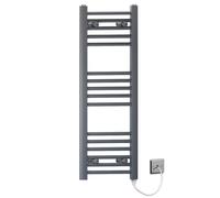 Myhomeware 400mm X 900mm Anthracite Grey Flat Electric Pre-Filled Heated Towel Rail Radiator For Bathroom Designer Standard Element