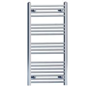 Myhomeware 450 mm X 1000 mm Straight Chrome Heated Bathroom Towel Rail Radiator For Central Heating Designer