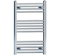 MYHOMEWARE 450 mm x 800 mm Straight Chrome Heated Bathroom Towel Rail Radiator For Central Heating Designer