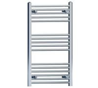 MYHOMEWARE 450 mm x 900 mm Straight Chrome Heated Bathroom Towel Rail Radiator For Central Heating Designer