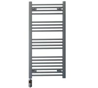 MYHOMEWARE 450 x 1000 mm Anthracite Grey Electric Bathroom Towel Rail Radiator Heater With AF Thermostatic Electric Element Pre-Filled
