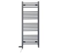 Myhomeware 450 X 1200 mm Anthracite Grey Dual Fuel Electric Radiator Bathroom Towel Rail Radiator With Standard Electric Element