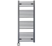 Myhomeware 450 X 1200 mm Anthracite Grey Electric Bathroom Heated Towel Rail Thermostatic Warmer Radiator Digital Controller Ktx3 Timer