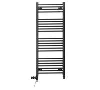 Myhomeware 450 X 1200 mm Black Dual Fuel Electric Radiator Bathroom Towel Rail Radiator With Standard Electric Element