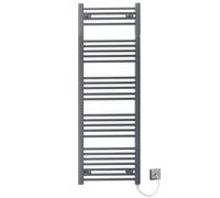 Myhomeware 450 X 1400mm Anthracite Grey Flat Electric Pre-Filled Heated Towel Rail Radiator For Bathroom Designer Standard Element