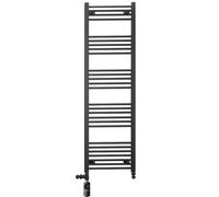 Myhomeware 450 X 1600 mm Matt Black Electric Dual Fuel Bathroom Towel Rail Radiator Heater With Af Thermostatic Electric Element