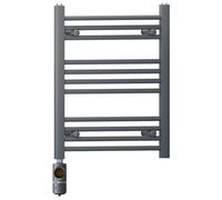 Myhomeware 450 X 600 mm Anthracite Grey Electric Bathroom Towel Rail Radiator Heater With Af Thermostatic Electric Element Pre-Filled