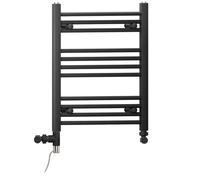Myhomeware 450 X 600 mm Black Dual Fuel Electric Radiator Bathroom Towel Rail Radiator With Standard Electric Element