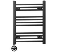 Myhomeware 450 X 600 mm Black Electric Bathroom Heated Towel Rail Thermostatic Warmer Radiator Precise Control Terma Moa Element