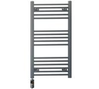 MYHOMEWARE 450 x 900 mm Anthracite Grey Electric Bathroom Towel Rail Radiator Heater With AF Thermostatic Electric Element Pre-Filled
