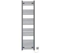 Myhomeware 450mm X 1800mm Anthracite Grey Flat Electric Pre-Filled Heated Towel Rail Radiator For Bathroom Designer Standard Element