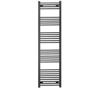 Myhomeware 500 mm X 1800 mm Straight Black Heated Bathroom Towel Rail Radiator For Central Heating Designer