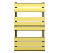 Myhomeware 500 mm X 800 mm Flat Panel Shiny Gold Heated Bathroom Towel Rail Radiator For Central Heating Designer
