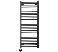 Myhomeware 500 X 1200 mm Black Electric Bathroom Heated Towel Rail Thermostatic Warmer Radiator Precise Control Terma Moa Element