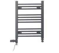 Myhomeware 500 X 600 mm Anthracite Grey Dual Fuel Electric Radiator Bathroom Towel Rail Radiator With Standard Electric Element
