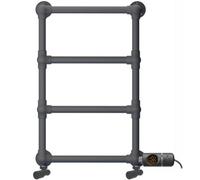 Myhomeware 500 X 750mm Anthracite Grey Dual Fuel Modern Designer Victorian Towel Rail Radiator Charlotte - Thermostatic Timer Element