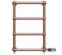 Myhomeware 500 X 750mm Brushed Copper Dual Fuel Modern Designer Victorian Towel Rail Radiator Charlotte - Thermostatic Timer Element