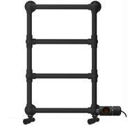 Myhomeware 500 X 750mm Matt Black Modern Designer Victorian Towel Rail Radiator Charlotte - Thermostatic Timer Element