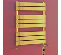 Myhomeware 500 X 800mm Wide Dual Fuel Shiny Gold Panel Heated Bathroom Towel Rail Radiator Thermostatic Uk With Af Thermostatic Element