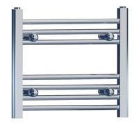 Myhomeware 500mm Wide Chrome Heated Bathroom Towel Rail Radiator For Central Heating Designer UK (500mm x 400mm (h))