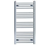 MYHOMEWARE 500mm x 1000mm Chrome Heated Bathroom Towel Rail Radiator For Central Heating Designer UK