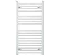 Myhomeware 500mm X 1000mm Straight White Heated Bathroom Towel Rail Radiator For Central Heating Uk 19mm Tube