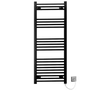 MYHOMEWARE 500mm x 1200mm Black Electric Pre-Filled Heated Towel Rail Radiator For Bathroom - Standard Element - 19mm Tube