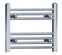 MYHOMEWARE 500mm x 400mm Chrome Heated Bathroom Towel Rail Radiator For Central Heating Designer UK