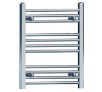 MYHOMEWARE 500mm x 600mm Chrome Heated Bathroom Towel Rail Radiator For Central Heating Designer UK