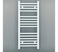 Myhomeware 500mm X 800mm Straight White Heated Bathroom Towel Rail Radiator For Central Heating Uk